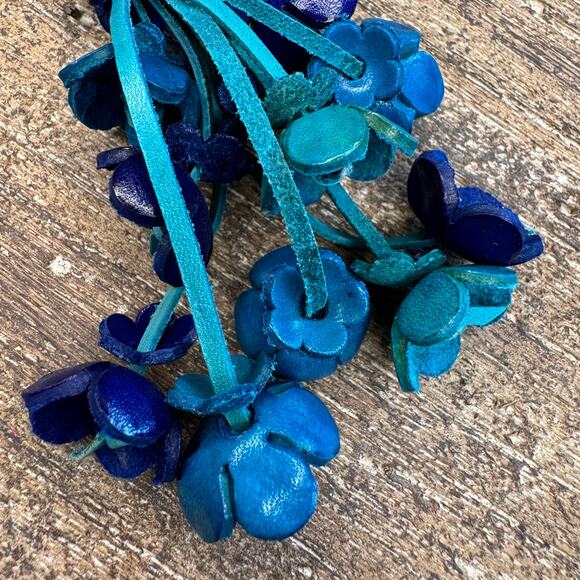 Leather Flower Purse Charm Genuine Leather Bag Charm NEW FAST SHIP - Picture 4 of 6